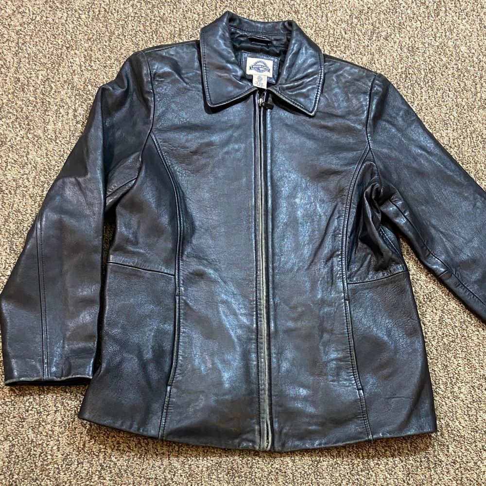 VTG,Shaver Lake Shell Authentic Outerwear Black Leather Women's Jacket Size M